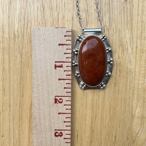 Ray Youmans Dinosaur Therapod Gembone Pendant Necklace Sterling 20" Silver 25.0g - Picture 11 of 12